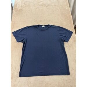 Sunspel T-shirt Crew neck Mens XL Navy Blue Classic cotton short sleeve England